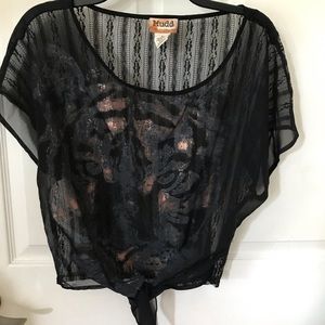 Mudd Sheer Tiger Top  - Size Medium